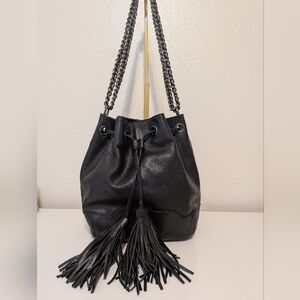 Rebecca Minkoff Gorgeous Leather Bucket Bag With Tassles
